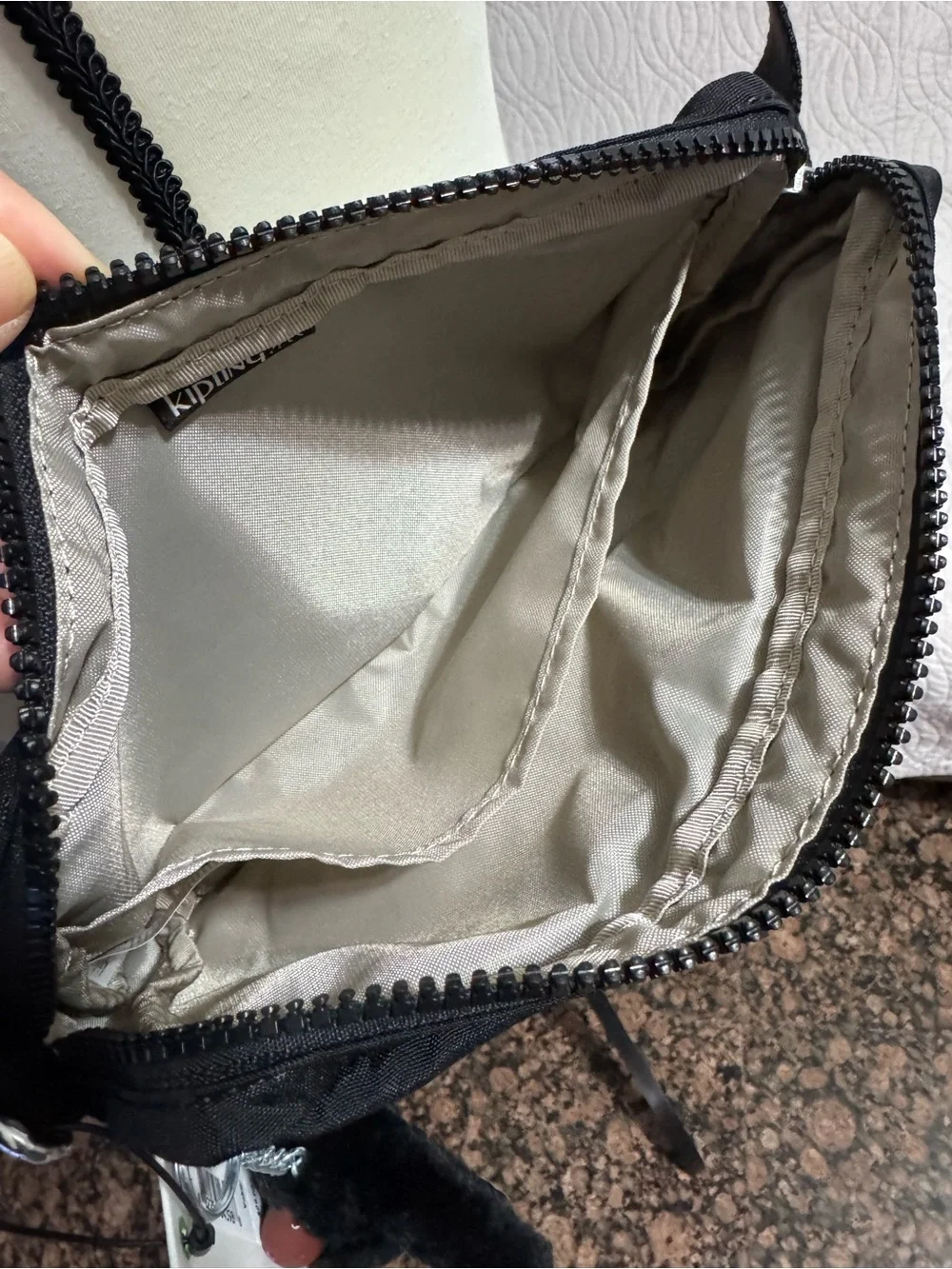 Kipling Black Nylon Compact Crossbody Messenger Bag